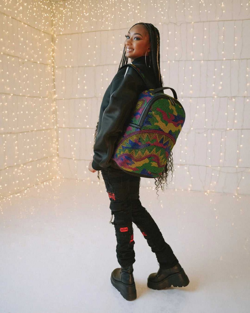 Sprayground Backpack TRIPPY TRINITY CRYSTAL DLXSF BACKPACK Camo Fuchsia | RKPTH7491