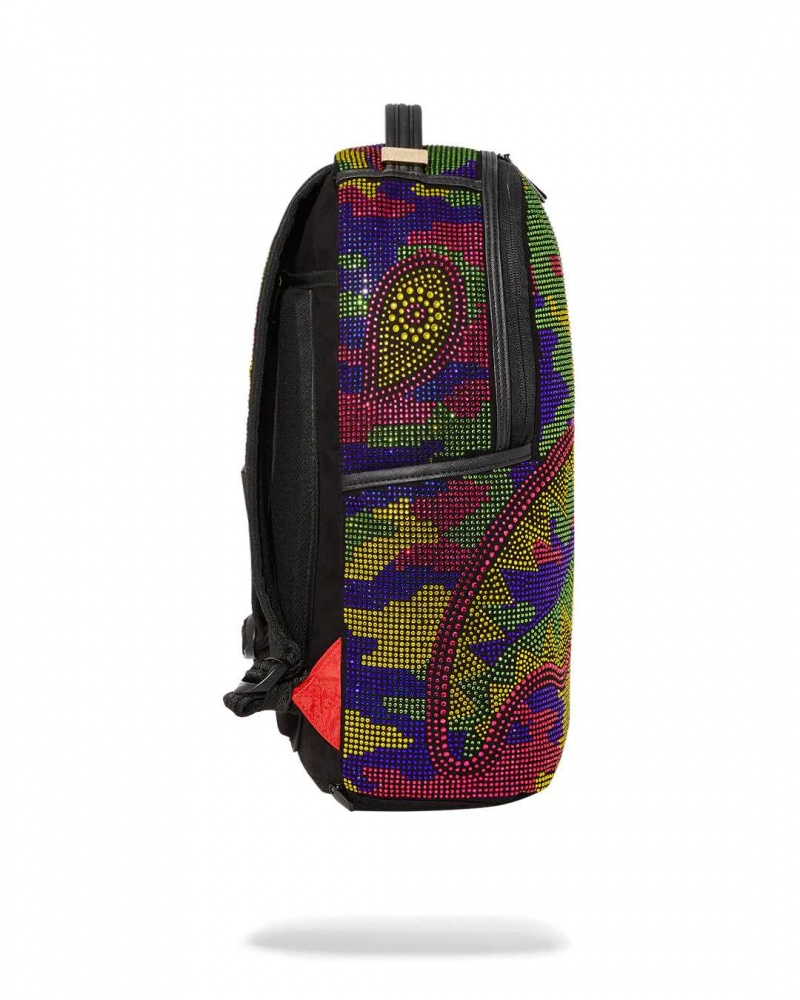 Sprayground Backpack TRIPPY TRINITY CRYSTAL DLXSF BACKPACK Camo Fuchsia | RKPTH7491