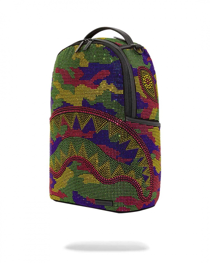 Sprayground Backpack TRIPPY TRINITY CRYSTAL DLXSF BACKPACK Camo Fuchsia | RKPTH7491