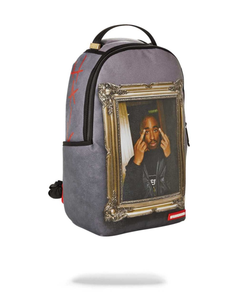 Sprayground Backpack TUPAC GOLDEN BOY Grey | DNZMH6412