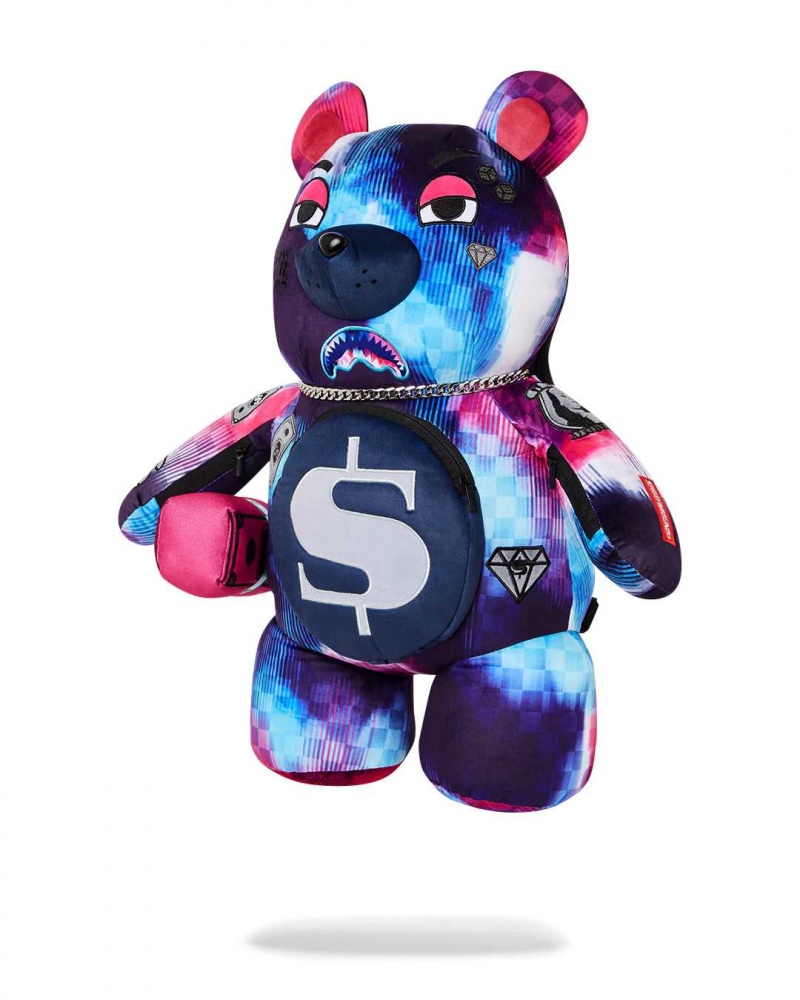 Sprayground Backpack TYE CHECK TEDDY BEAR Purple | ZYPAJ8431