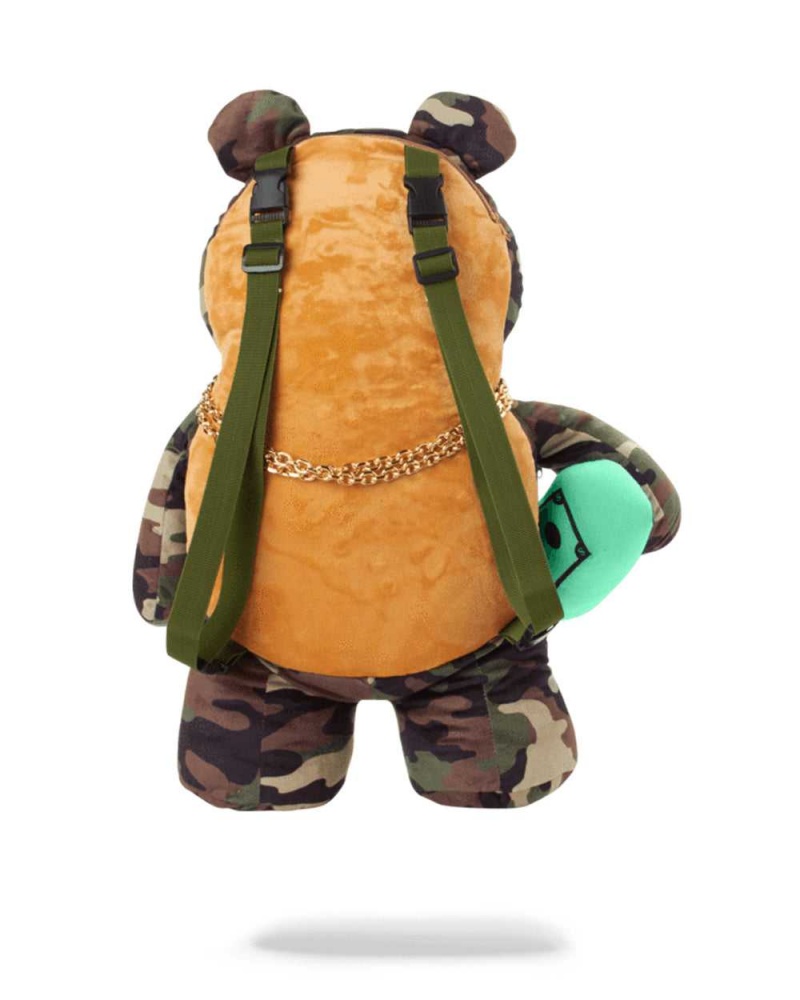 Sprayground Backpack Teddy Money Bear Green | QFDAS1526