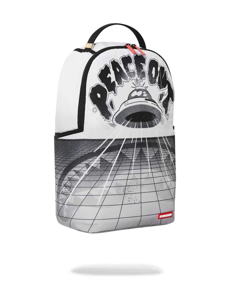 Sprayground Backpack UFO PEACE OUT BACKPACK White | THPJI5306