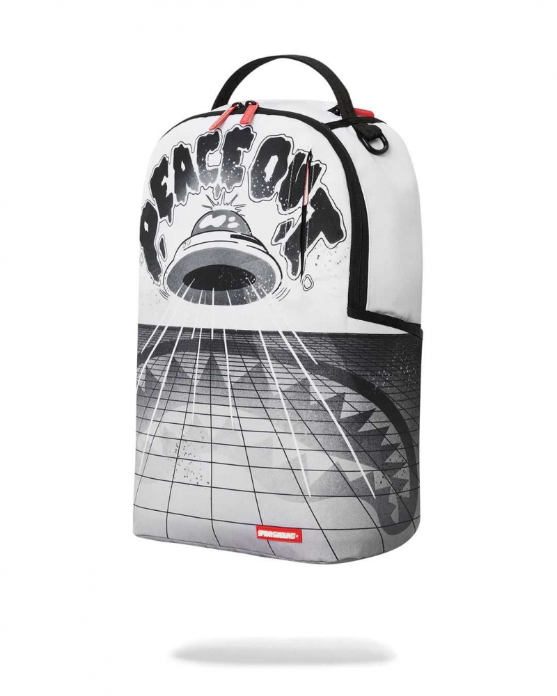 Sprayground Backpack UFO PEACE OUT BACKPACK White | THPJI5306