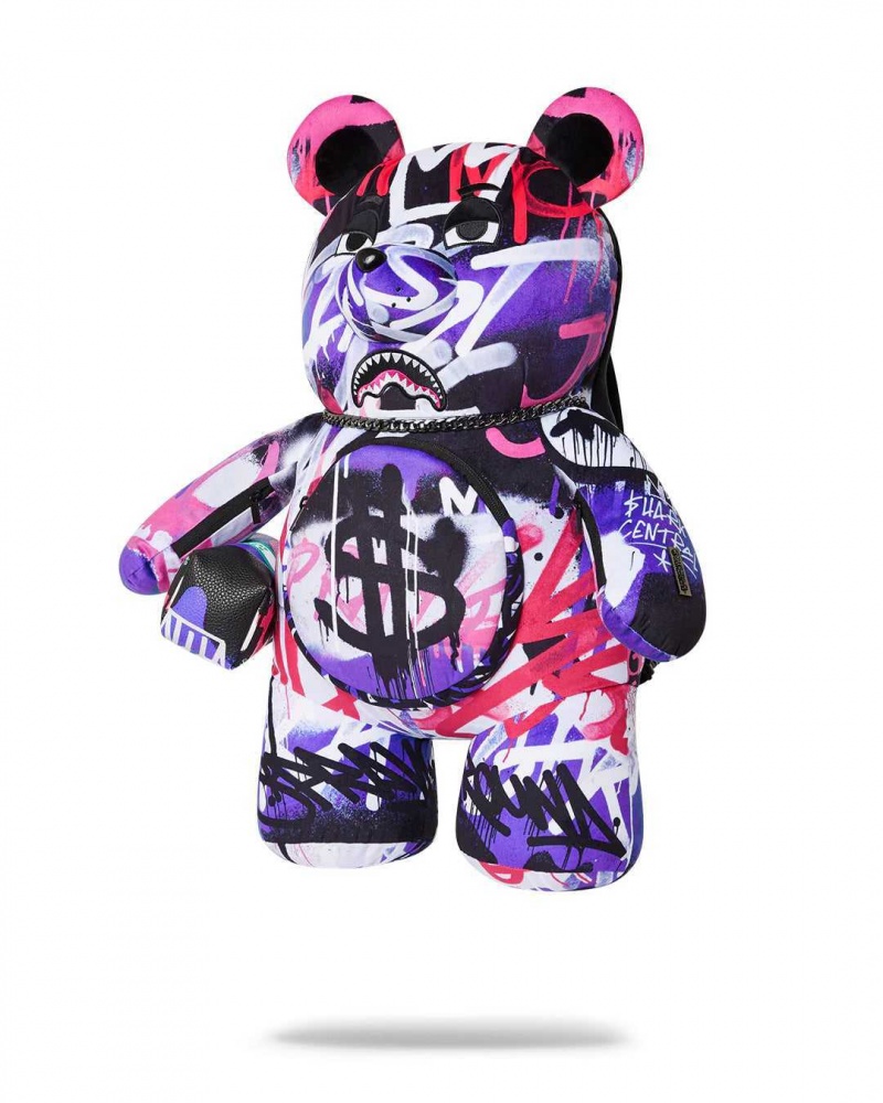 Sprayground Backpack VANDAL COUTURE TEDDY BEAR Purple | CTHEN9504