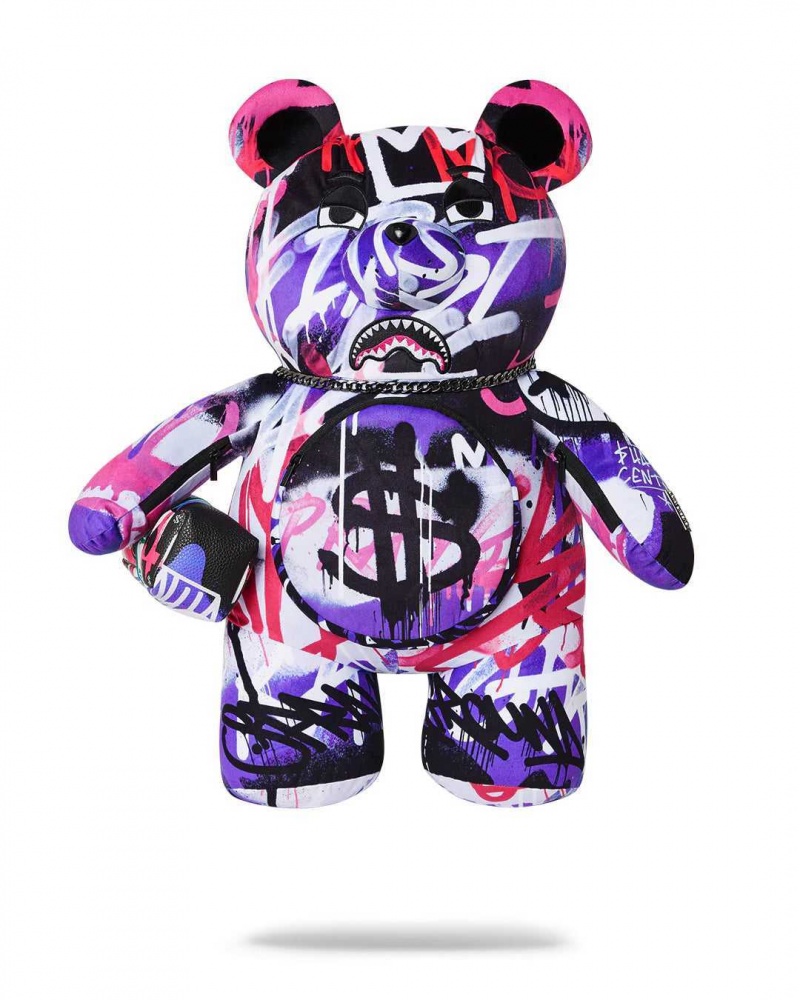 Sprayground Backpack VANDAL COUTURE TEDDY BEAR Purple | CTHEN9504