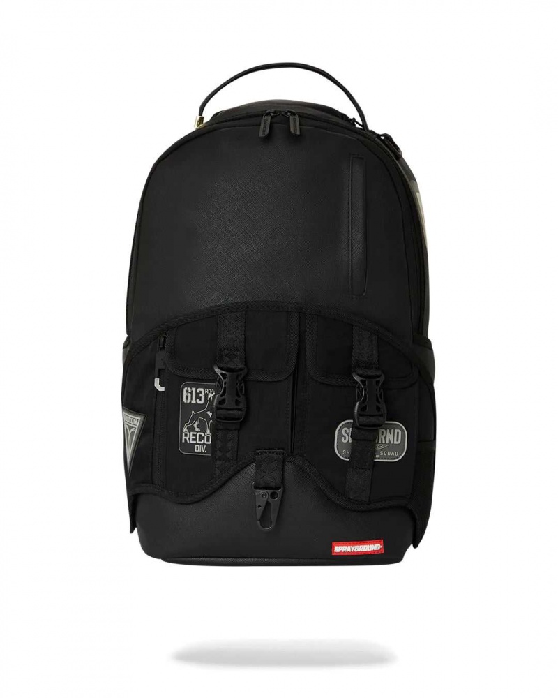 Sprayground Backpack VELCRO 3 SHARKS BACKPACK Black | NVFLT8046