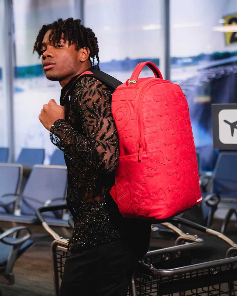 Sprayground Backpack VELVET BONES DLXSV BACKPACK Red | IUVNC8720