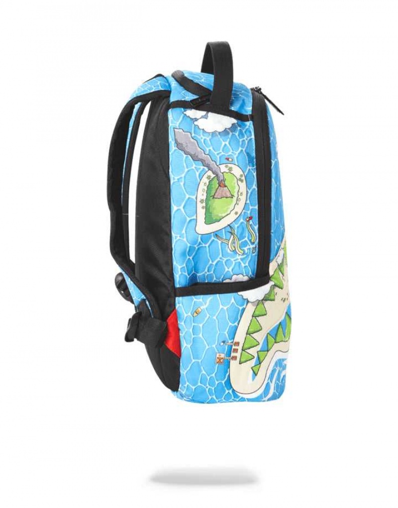 Sprayground Backpack WELCOME TO SHARK ISLAND Blue | RJXPG6280