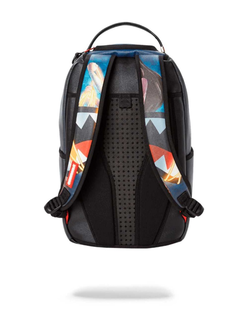 Sprayground Backpack WONDER WOMAN LASSO SHARK Black | XPDUF6394