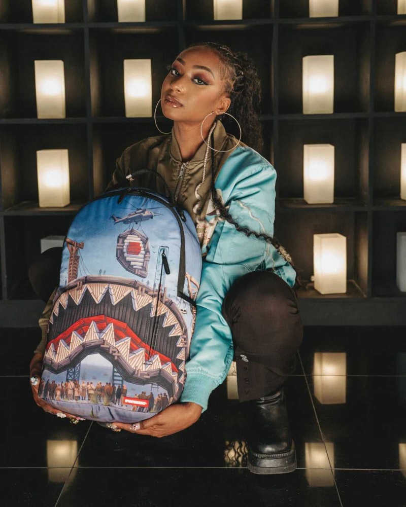 Sprayground Backpack WORK IN PROGRESS SHARK BACKPACK Blue | BCTUD8632