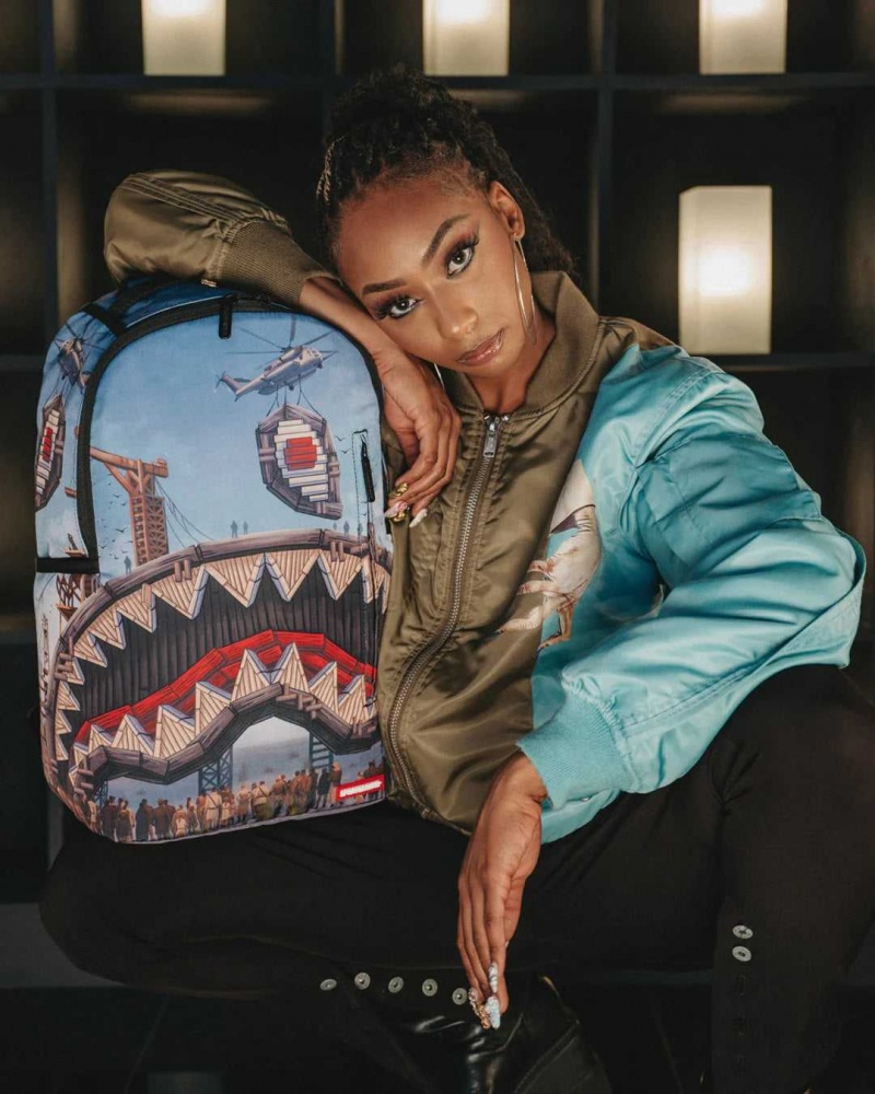 Sprayground Backpack WORK IN PROGRESS SHARK BACKPACK Blue | BCTUD8632