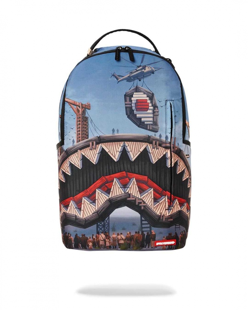 Sprayground Backpack WORK IN PROGRESS SHARK BACKPACK Blue | BCTUD8632