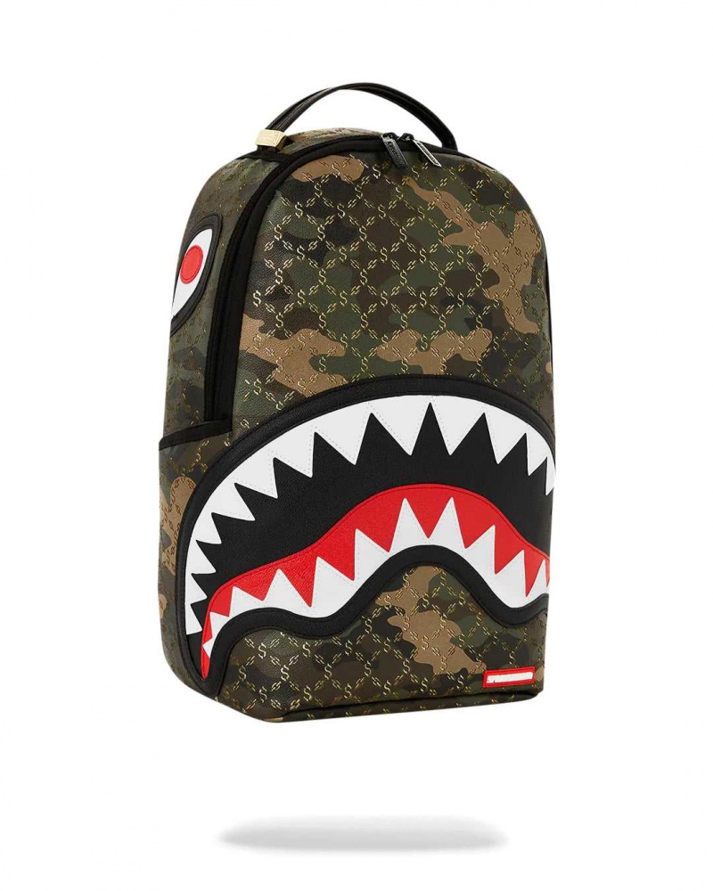 Sprayground Backpack $ PATTERN OVER BACKPACK Camo Green | YWSKV8513