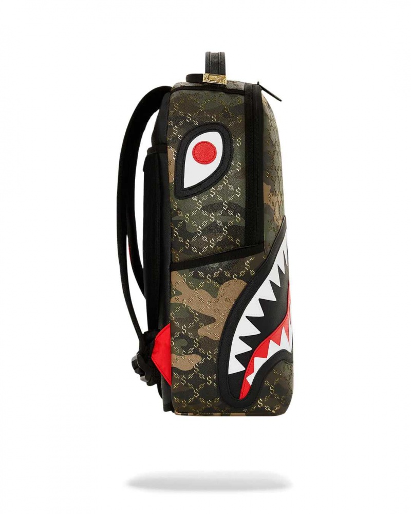 Sprayground Backpack $ PATTERN OVER BACKPACK Camo Green | YWSKV8513