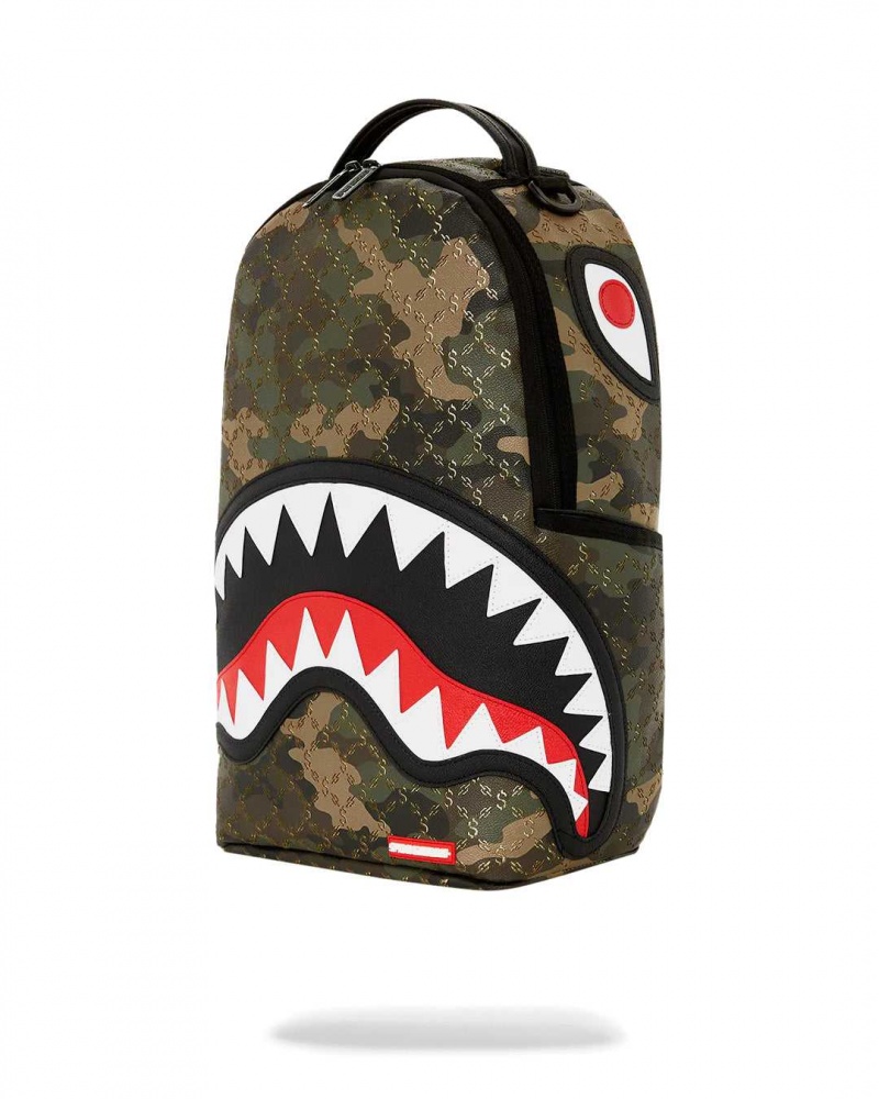 Sprayground Backpack $ PATTERN OVER BACKPACK Camo Green | YWSKV8513