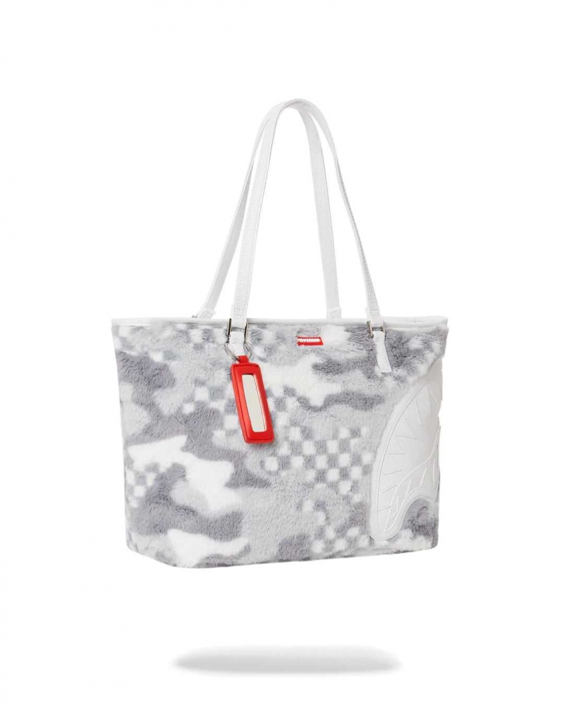 Sprayground Bag 3AM FUR TOTE White | KZIGN4629