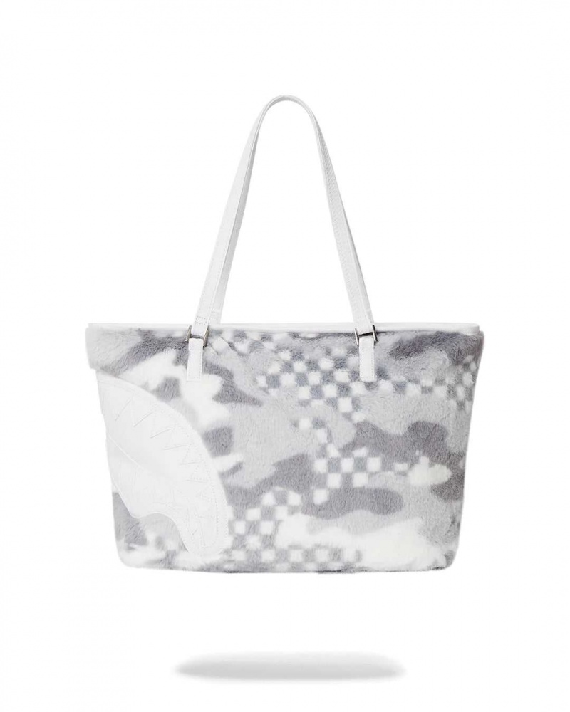 Sprayground Bag 3AM FUR TOTE White | KZIGN4629