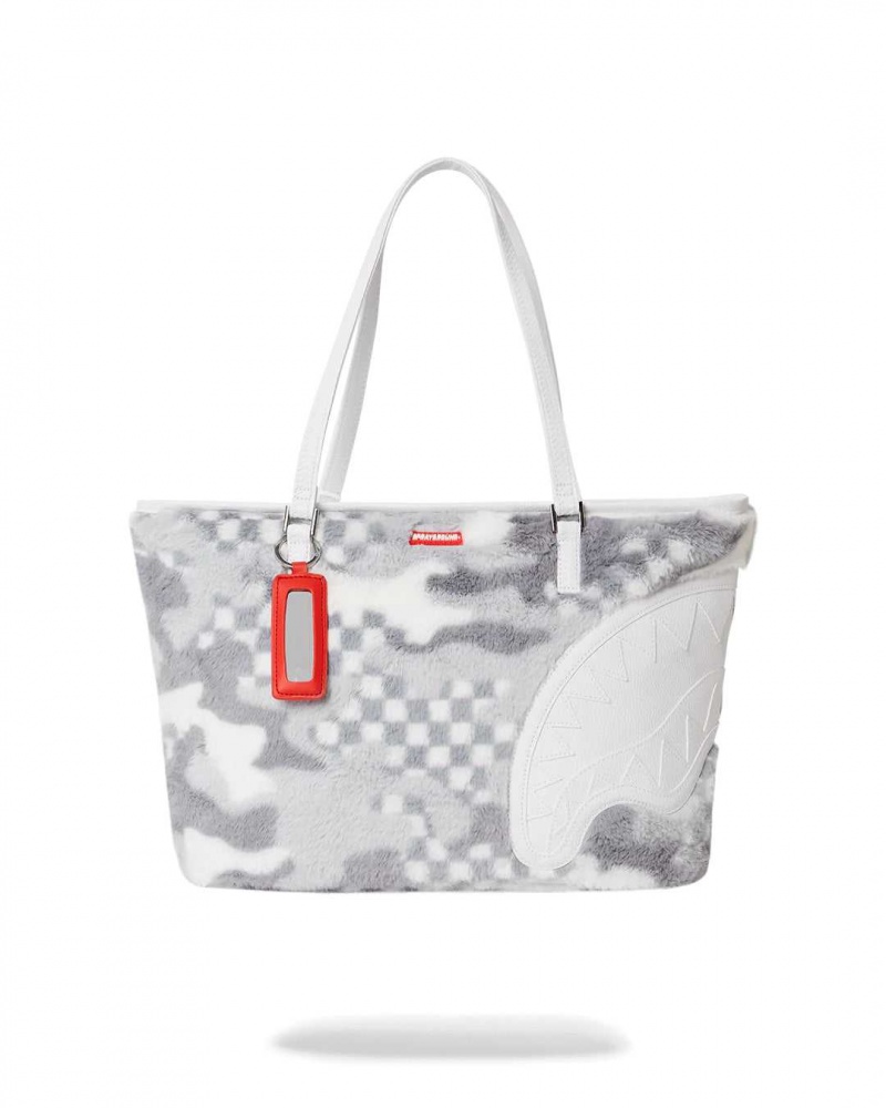 Sprayground Bag 3AM FUR TOTE White | KZIGN4629