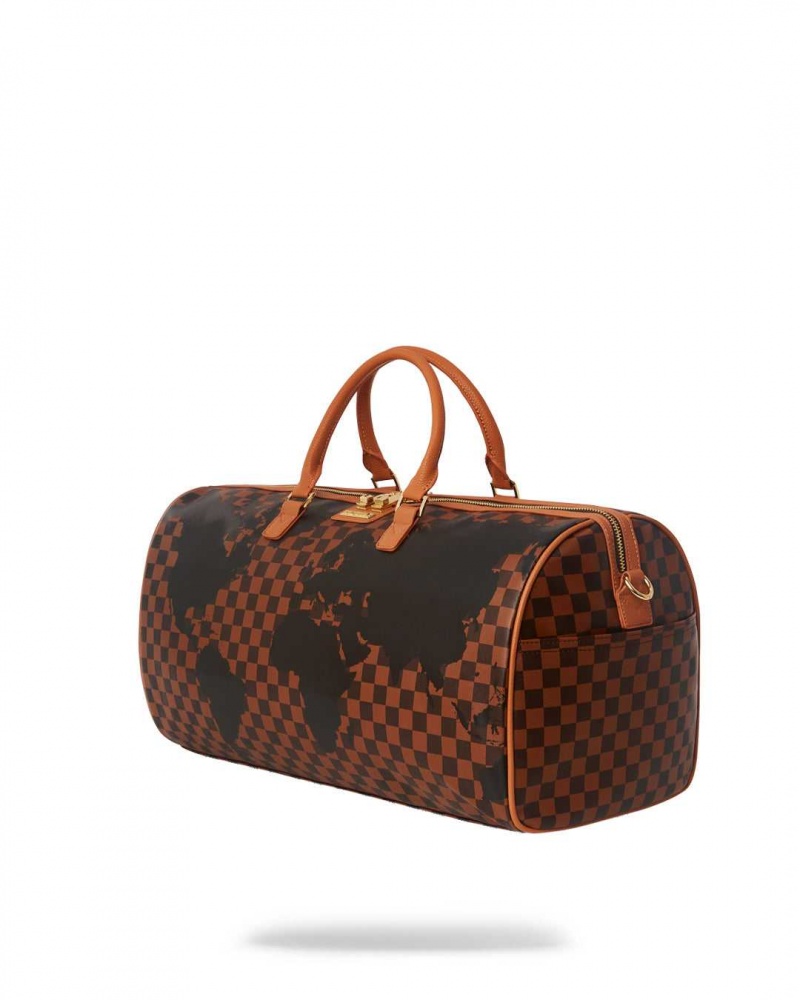 Sprayground Bag AI GLOBE DUFFLE Brown | BUNPO1957