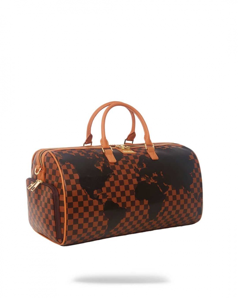 Sprayground Bag AI GLOBE DUFFLE Brown | BUNPO1957