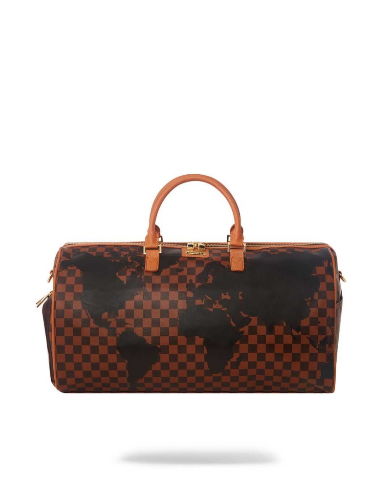 Sprayground Bag AI GLOBE DUFFLE Brown | BUNPO1957