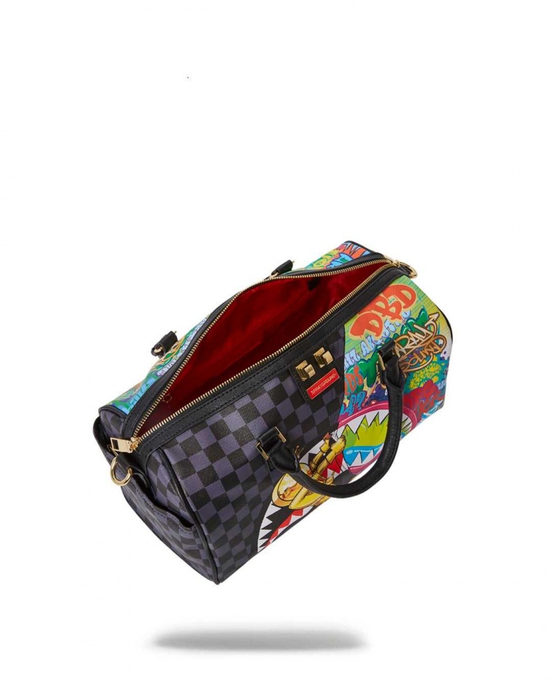 Sprayground Bag ASTRO CHECKERED REVEAL DUFFLE Gold Black | OHKLD7205