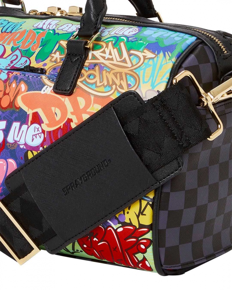 Sprayground Bag ASTRO CHECKERED REVEAL DUFFLE Gold Black | OHKLD7205