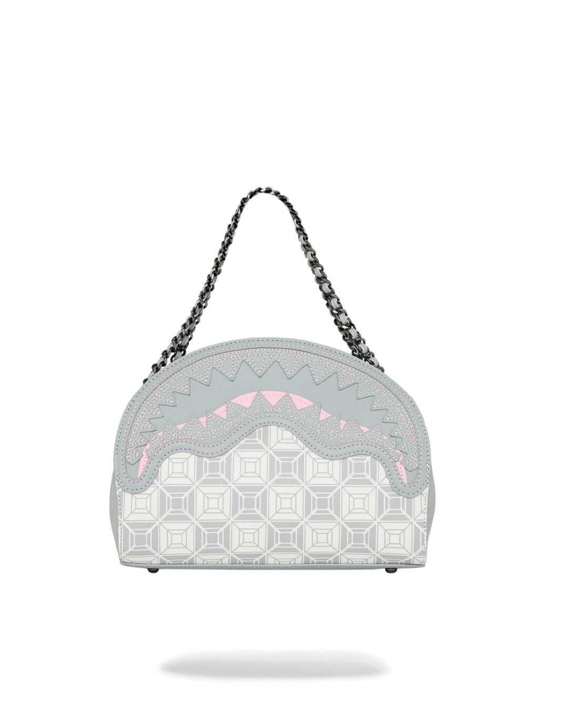 Sprayground Bag Ai STUNNA SHARK HANDBAG Cream Dark Grey | FHORU8075