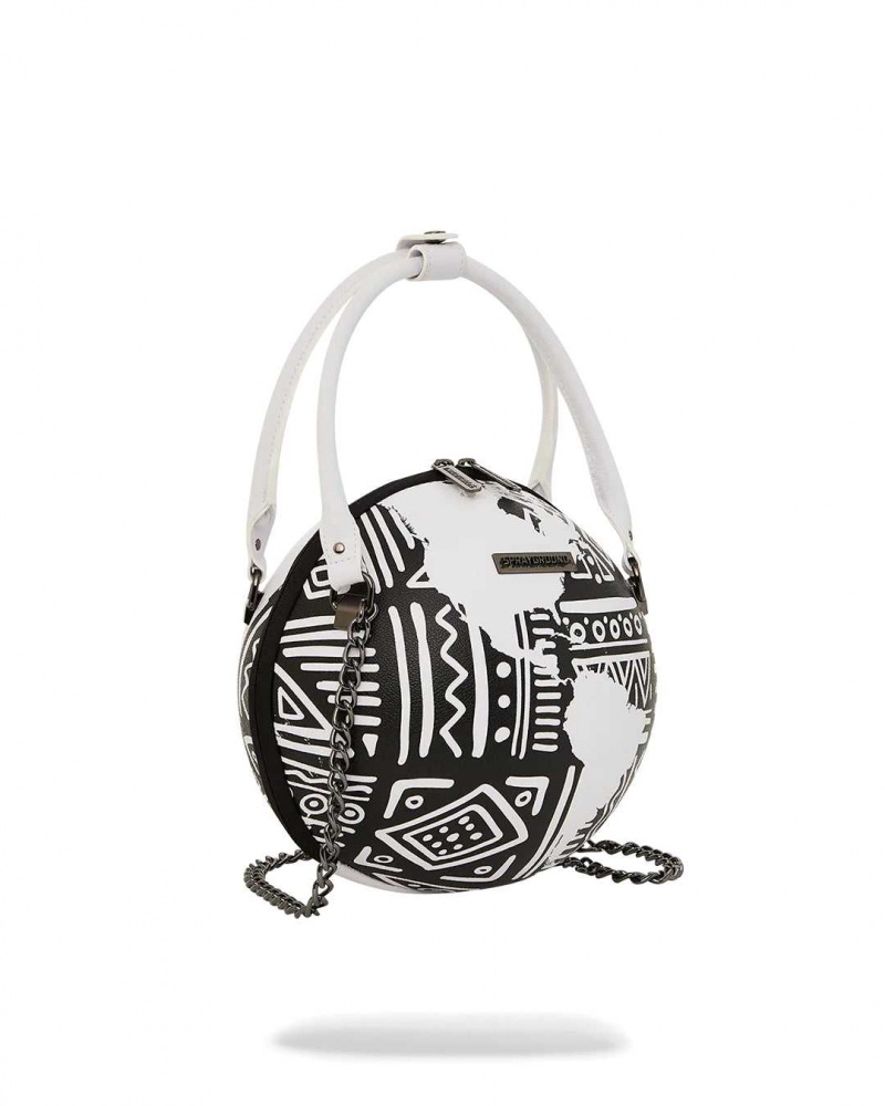 Sprayground Bag Ai TRIBAL COURTURE GLOBE HANDBAG White | ZGRSE4703