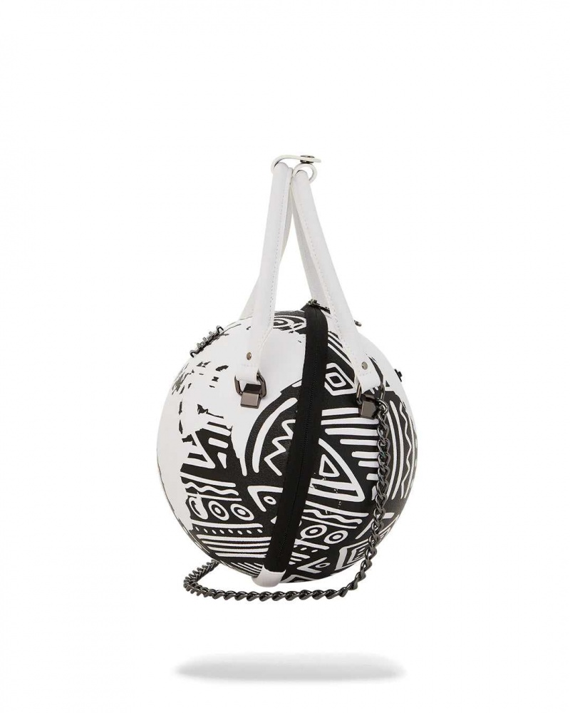 Sprayground Bag Ai TRIBAL COURTURE GLOBE HANDBAG White | ZGRSE4703