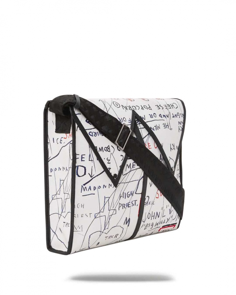 Sprayground Bag BASQ CROSSBODY MESSENGER BAG White | KAQIB6713