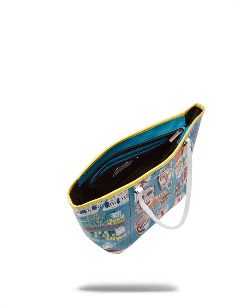 Sprayground Bag BASQ FACE TOTE Blue | OUQGN3785