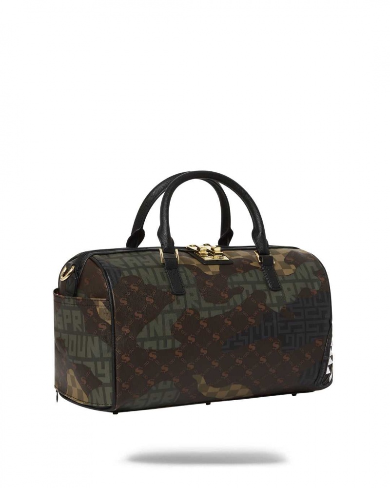 Sprayground Bag BRANDED MINI DUFFLE Camo Brown | BXOTZ8314