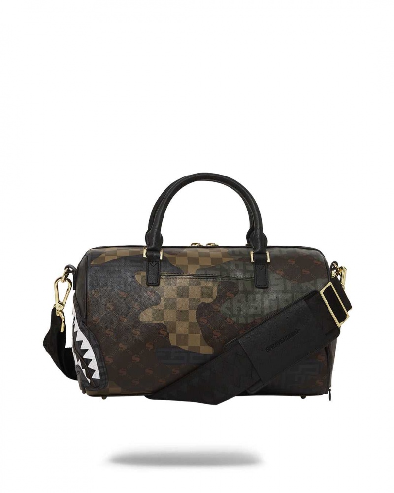 Sprayground Bag BRANDED MINI DUFFLE Camo Brown | BXOTZ8314