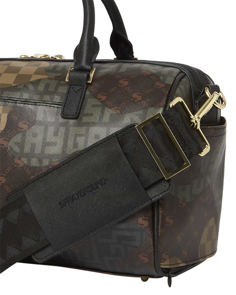 Sprayground Bag BRANDED MINI DUFFLE Camo Brown | BXOTZ8314