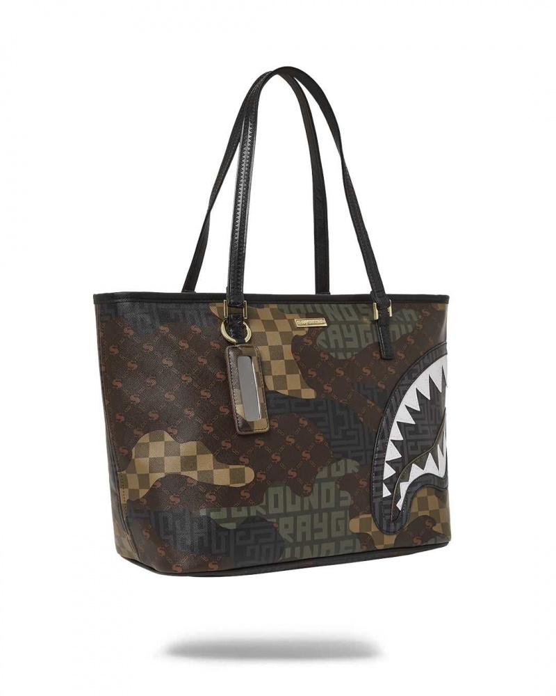 Sprayground Bag BRANDED TOTE Camo Brown | WQSYE6145