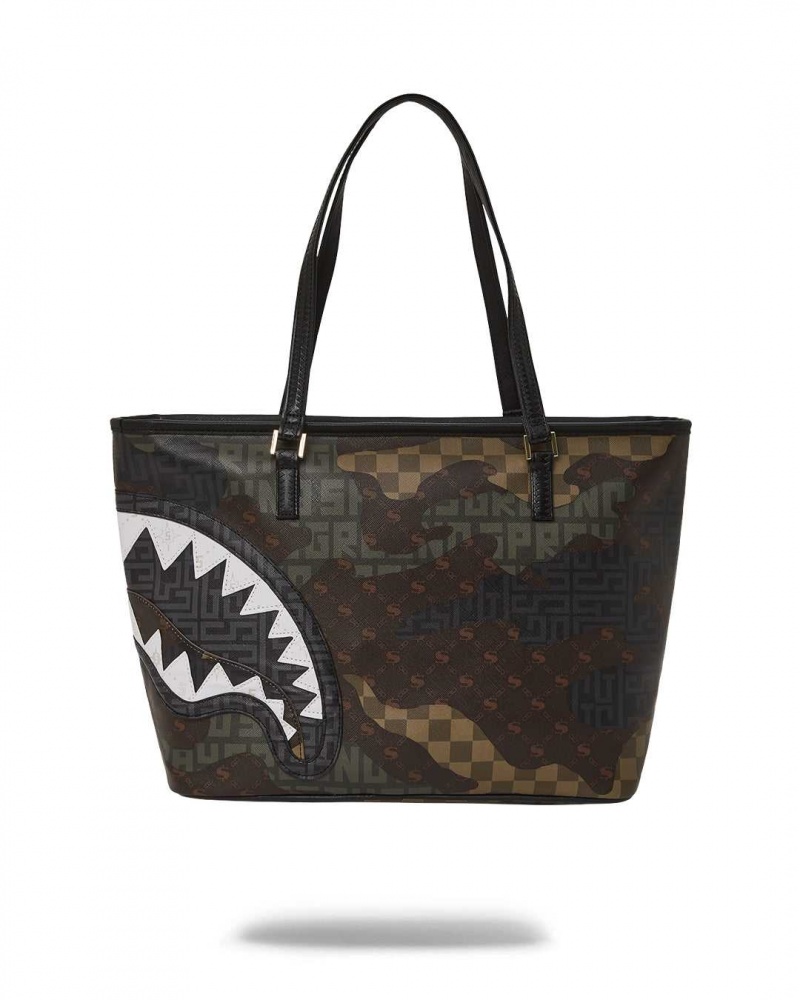 Sprayground Bag BRANDED TOTE Camo Brown | WQSYE6145