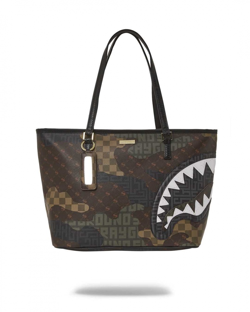 Sprayground Bag BRANDED TOTE Camo Brown | WQSYE6145