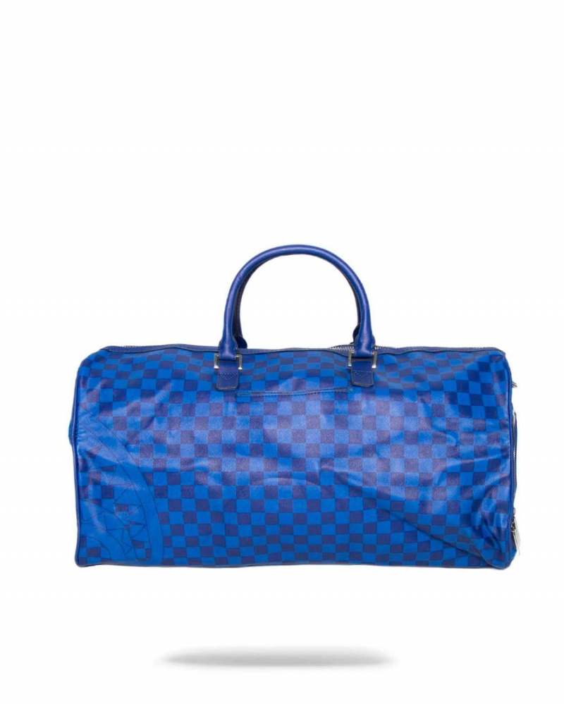 Sprayground Bag CHECKERED SHARK DUFFLE Blue Blue | GXFQC2083