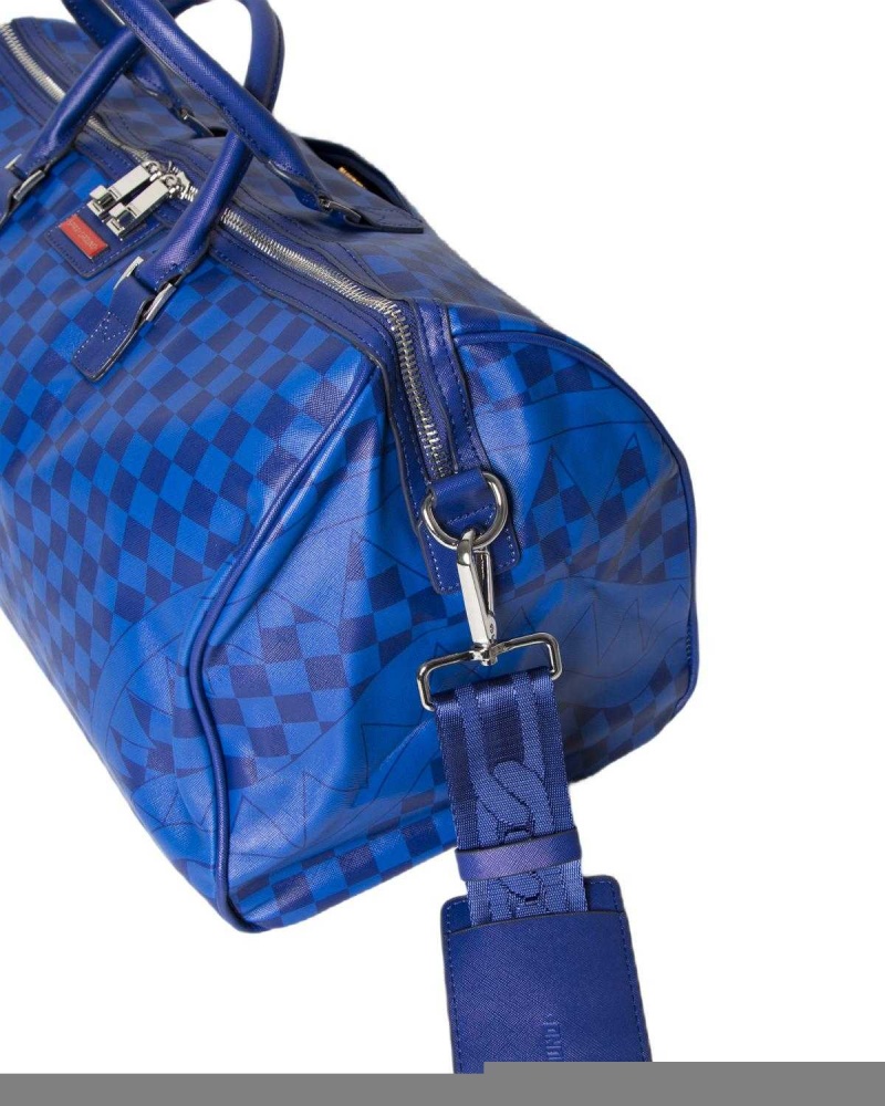 Sprayground Bag CHECKERED SHARK DUFFLE Blue Blue | GXFQC2083