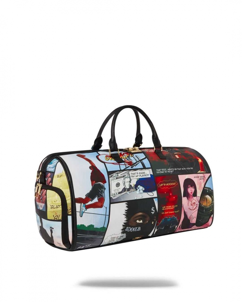 Sprayground Bag COMIC CHAOS DUFFLE Black | RSJIH1965