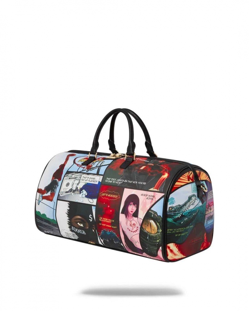 Sprayground Bag COMIC CHAOS DUFFLE Black | RSJIH1965