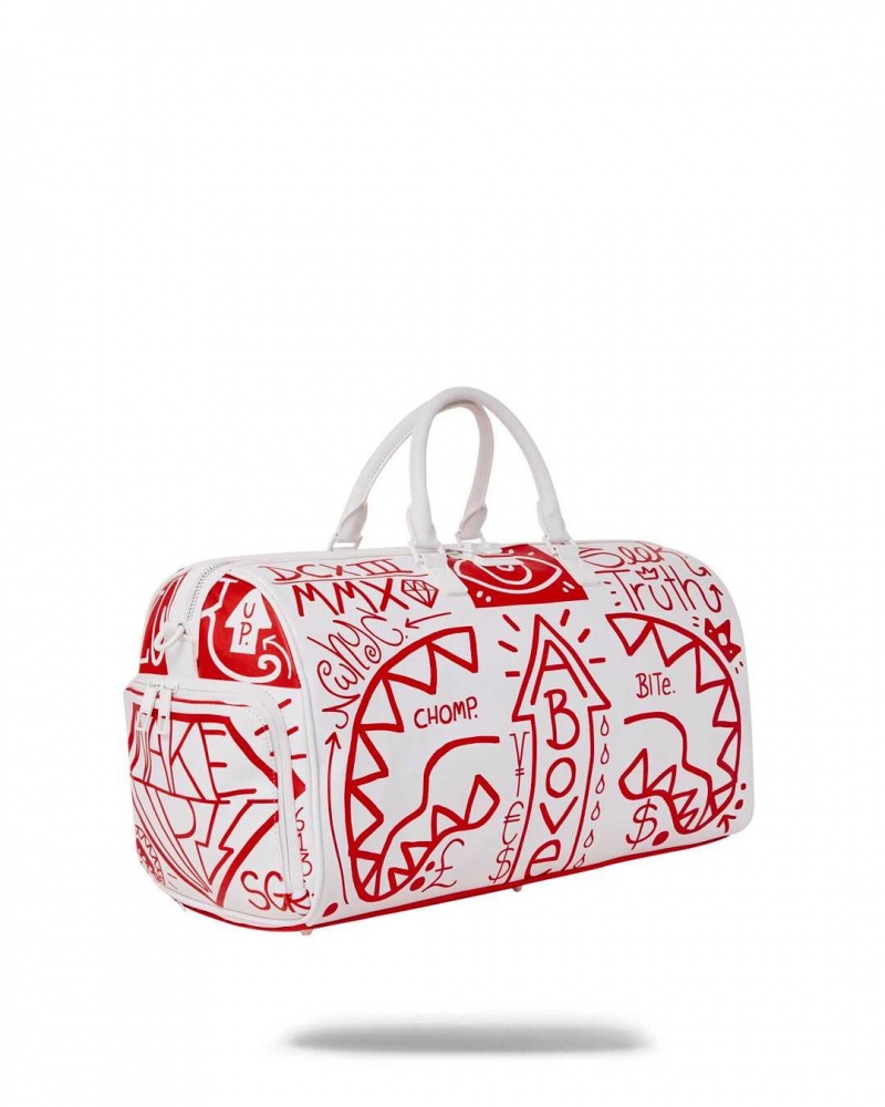 Sprayground Bag DANGER DANGER DUFFLE White | DAUBI7630