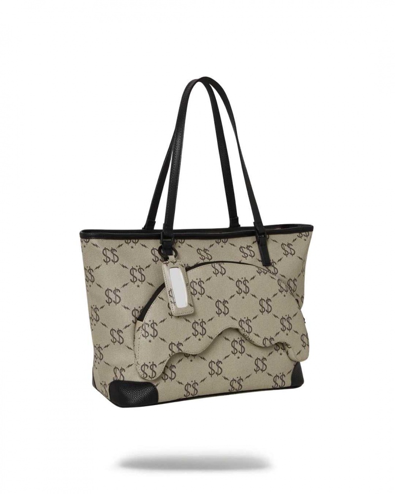 Sprayground Bag DOUBLE MONEY TOTE Grey | LOUXG0279