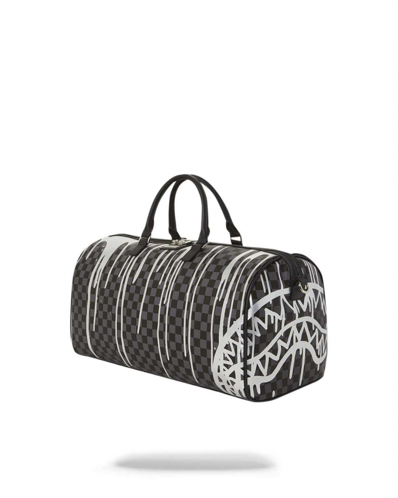 Sprayground Bag DRIPS DUFFLE Platinum Black | YSKUC1286