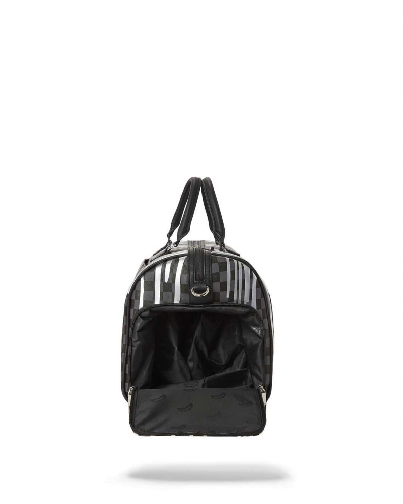 Sprayground Bag DRIPS DUFFLE Platinum Black | YSKUC1286