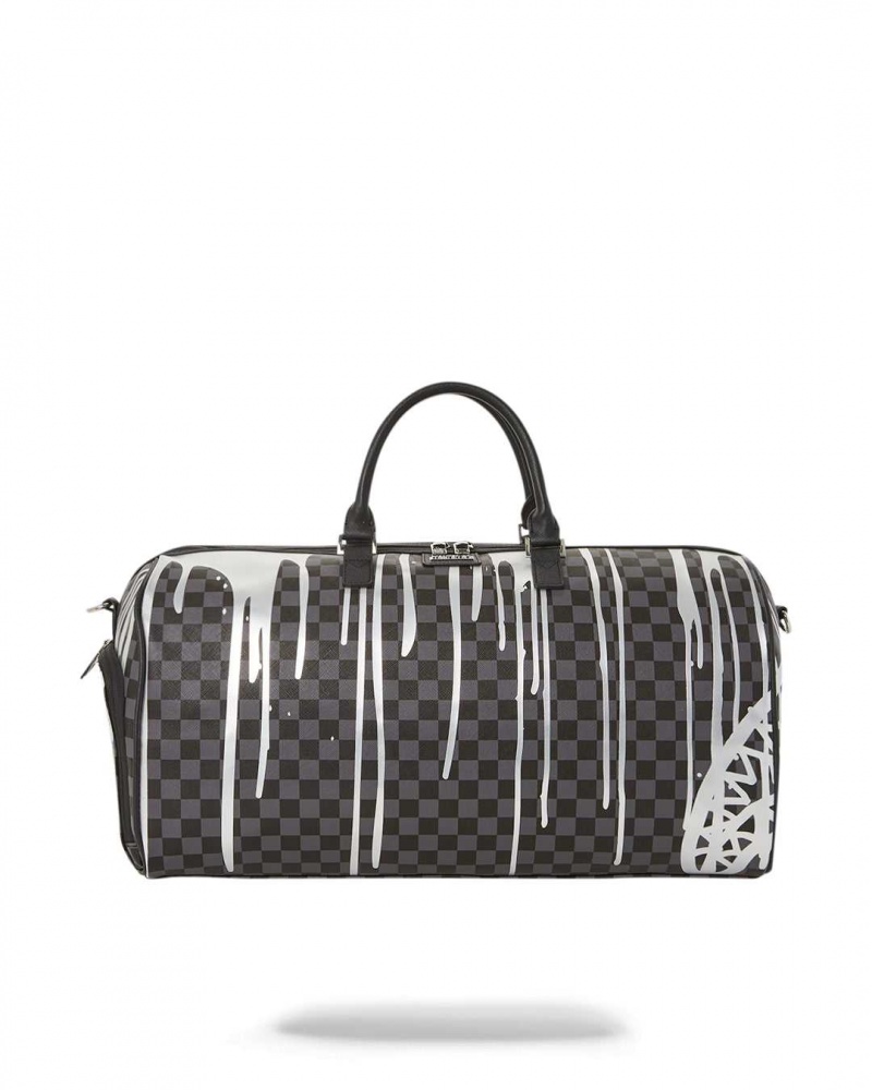 Sprayground Bag DRIPS DUFFLE Platinum Black | YSKUC1286