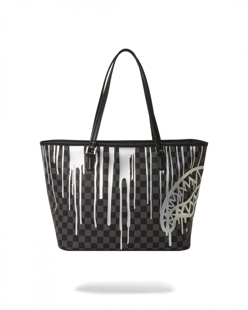 Sprayground Bag DRIPS TOTE BAG Platinum Black | PIVTQ9813