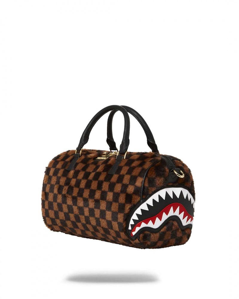 Sprayground Bag FUR SHARKS IN PARIS MINI DUFFLE Brown | VOFYD6702